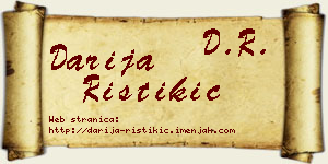 Darija Ristikić vizit kartica